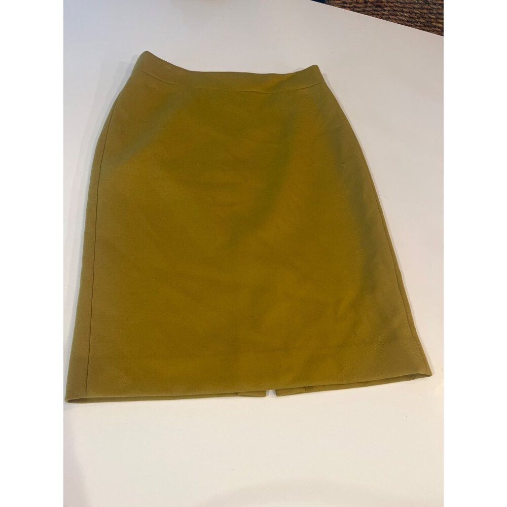 J.Crew Mustard Yellow Pencil Skirt With Back Zipper Closure & Lining